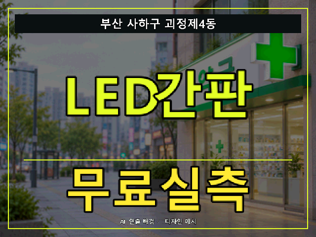 부산 사하구 괴정제4동 LED간판 무료실측 안내 썸네일 · AI 연출 배경