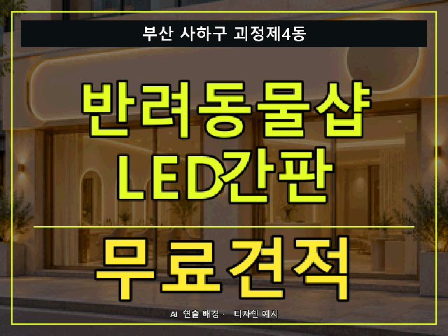 부산 사하구 괴정제4동 반려동물샵 LED간판 무료견적 안내 썸네일 · AI 연출 배경