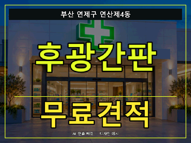 부산 연제구 연산제4동 후광간판 무료견적 안내 썸네일 · AI 연출 배경