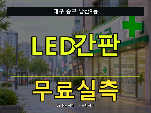대구 중구 남산3동 LED간판 무료실측 안내 썸네일 · AI 연출 배경