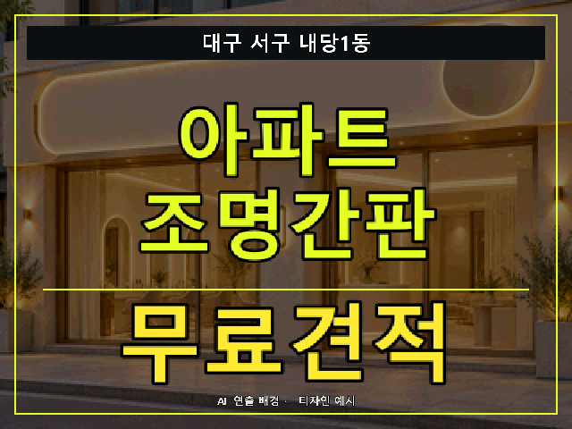 대구 서구 내당1동 아파트 조명간판 무료견적 안내 썸네일 · AI 연출 배경