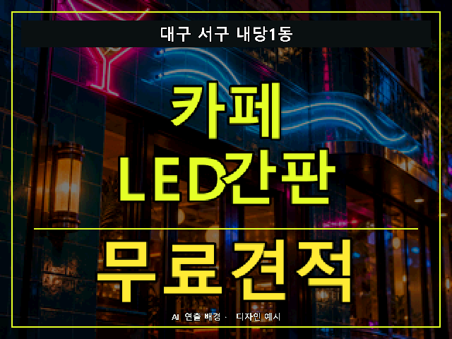 대구 서구 내당1동 카페 LED간판 무료견적 안내 썸네일 · AI 연출 배경