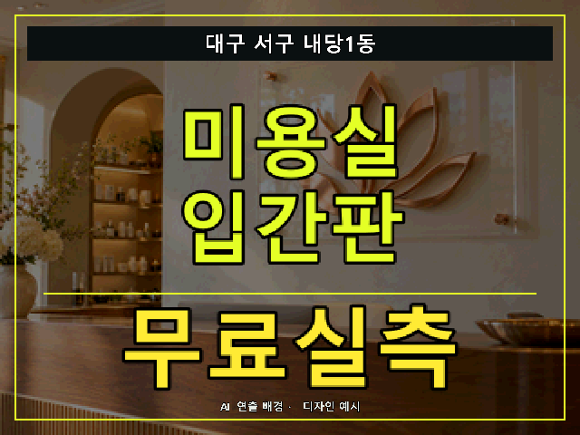 대구 서구 내당1동 미용실 입간판 무료실측 안내 썸네일 · AI 연출 배경