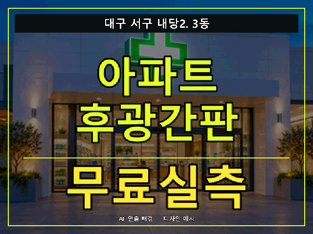 대구 서구 내당2.3동 아파트 후광간판 무료실측 안내 썸네일 · AI 연출 배경