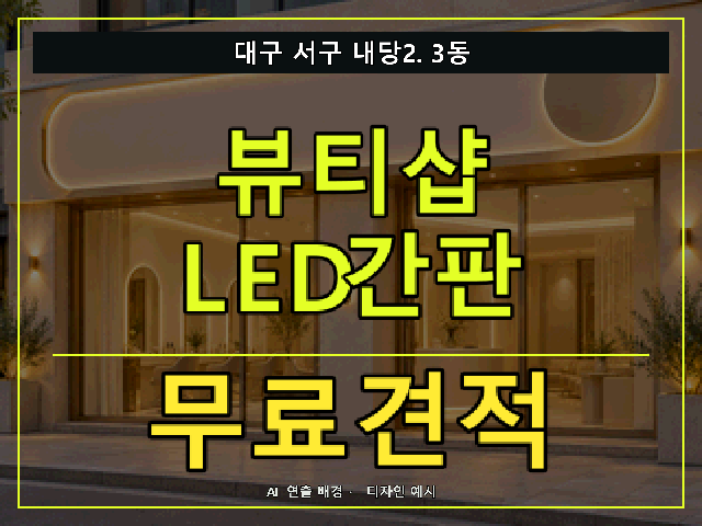 대구 서구 내당2.3동 뷰티샵 LED간판 무료견적 안내 썸네일 · AI 연출 배경