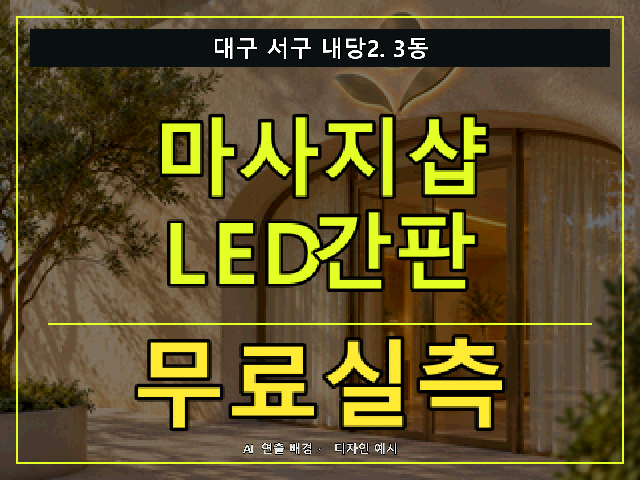 대구 서구 내당2.3동 마사지샵 LED간판 무료실측 안내 썸네일 · AI 연출 배경