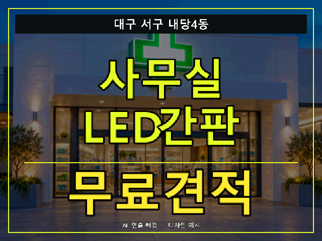 대구 서구 내당4동 사무실 LED간판 무료견적 안내 썸네일 · AI 연출 배경