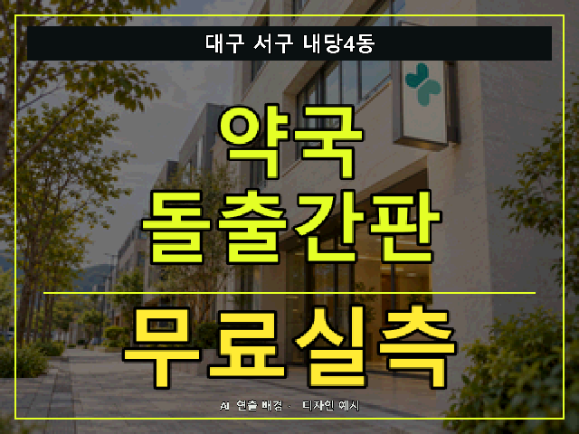 대구 서구 내당4동 약국 돌출간판 무료실측 안내 썸네일 · AI 연출 배경