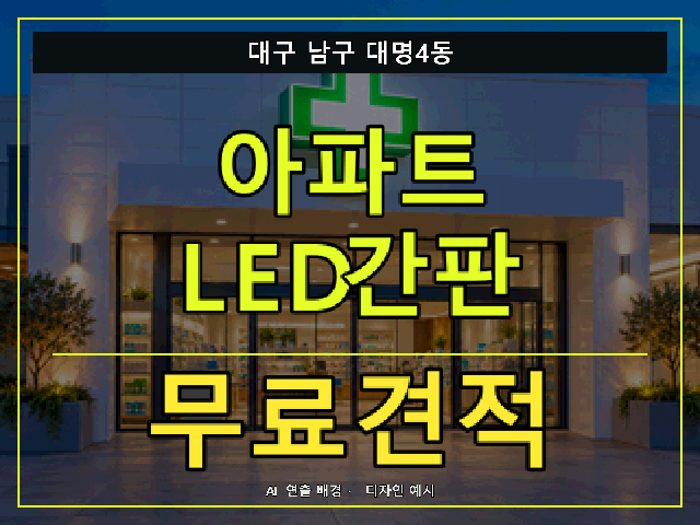 대구 남구 대명4동 아파트 LED간판 무료견적 안내 썸네일 · AI 연출 배경