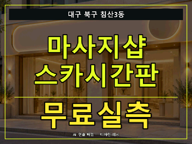대구 북구 침산3동 마사지샵 스카시간판 무료실측 안내 썸네일 · AI 연출 배경