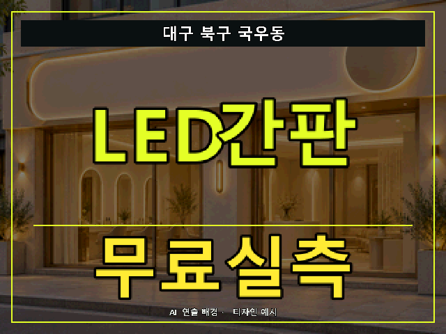 대구 북구 국우동 LED간판 무료실측 안내 썸네일 · AI 연출 배경