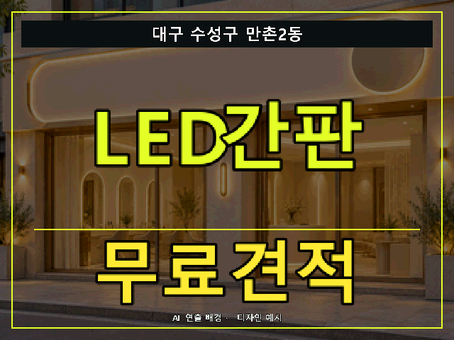 대구 수성구 만촌2동 LED간판 무료견적 안내 썸네일 · AI 연출 배경