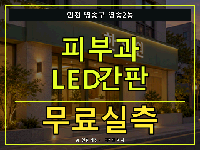 인천 영종구 영종2동 피부과 LED간판 무료실측 안내 썸네일 · AI 연출 배경