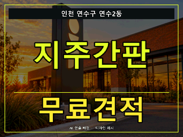 인천 연수구 연수2동 지주간판 무료견적 안내 썸네일 · AI 연출 배경