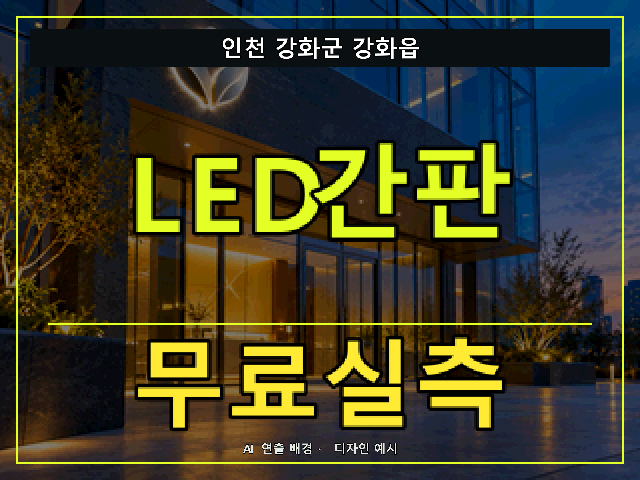 인천 강화군 강화읍 LED간판 무료실측 안내 썸네일 · AI 연출 배경