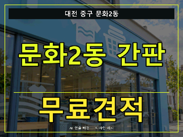 대전 중구 문화2동 간판 제작 무료견적 안내 썸네일 · AI 연출 배경