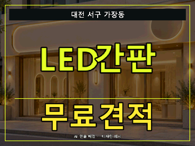 대전 서구 가장동 LED간판 무료견적 안내 썸네일 · AI 연출 배경