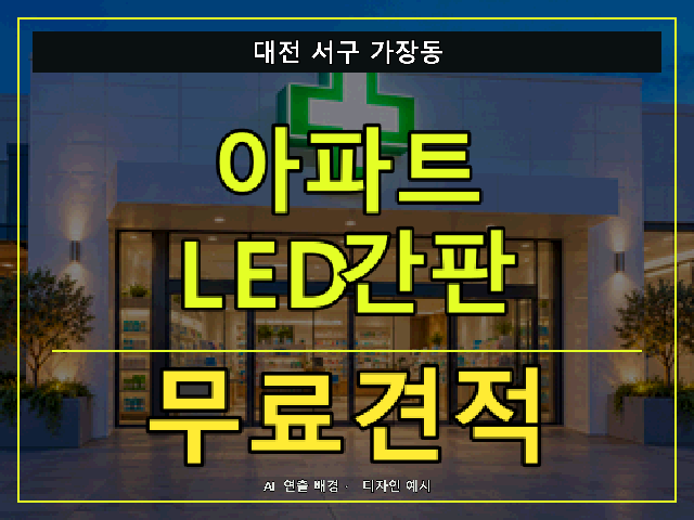 대전 서구 가장동 아파트 LED간판 무료견적 안내 썸네일 · AI 연출 배경