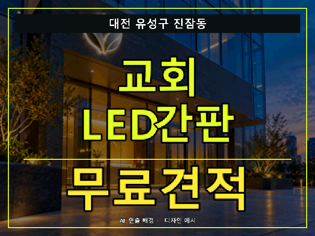 대전 유성구 진잠동 교회 LED간판 무료견적 안내 썸네일 · AI 연출 배경