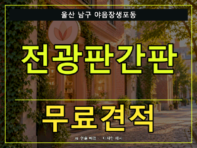 울산 남구 야음장생포동 전광판간판 무료견적 안내 썸네일 · AI 연출 배경