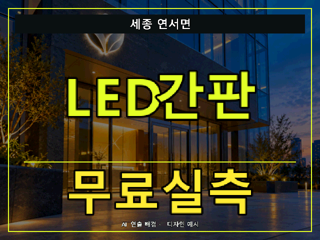 세종 연서면 LED간판 무료실측 안내 썸네일 · AI 연출 배경