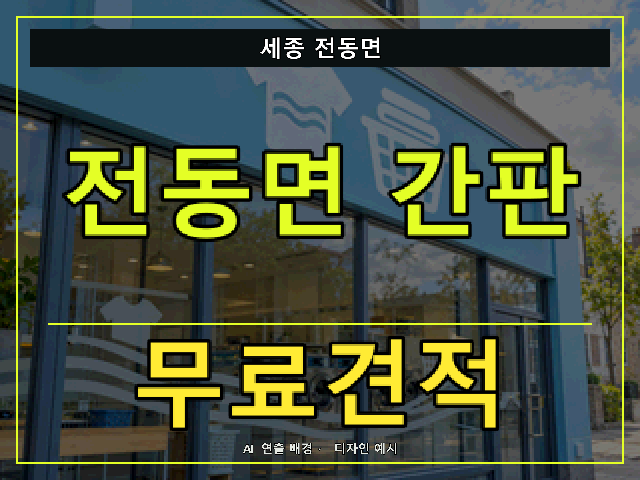 세종 전동면 간판 제작 무료견적 안내 썸네일 · AI 연출 배경
