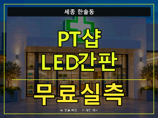 세종 한솔동 PT샵 LED간판 무료실측 안내 썸네일 · AI 연출 배경