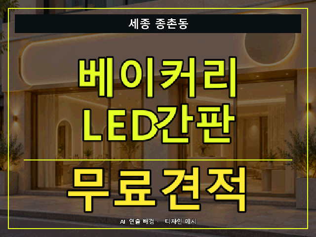 세종 종촌동 베이커리 LED간판 무료견적 안내 썸네일 · AI 연출 배경