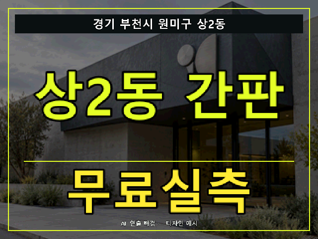 경기 부천시 원미구 상2동 간판 제작 무료실측 안내 썸네일 · AI 연출 배경