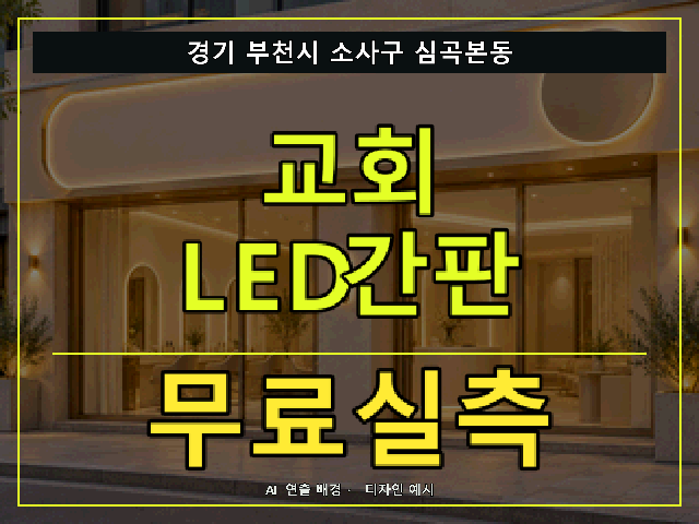 경기 부천시 소사구 심곡본동 교회 LED간판 무료실측 안내 썸네일 · AI 연출 배경