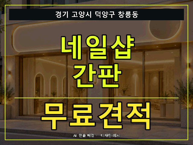 경기 고양시 덕양구 창릉동 네일샵 간판 무료견적 안내 썸네일 · AI 연출 배경