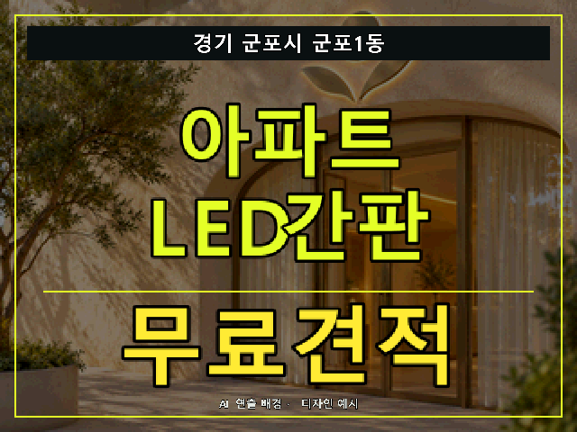 경기 군포시 군포1동 아파트 LED간판 무료견적 안내 썸네일 · AI 연출 배경