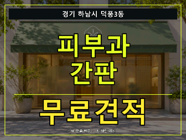 경기 하남시 덕풍3동 피부과 간판 무료견적 안내 썸네일 · AI 연출 배경