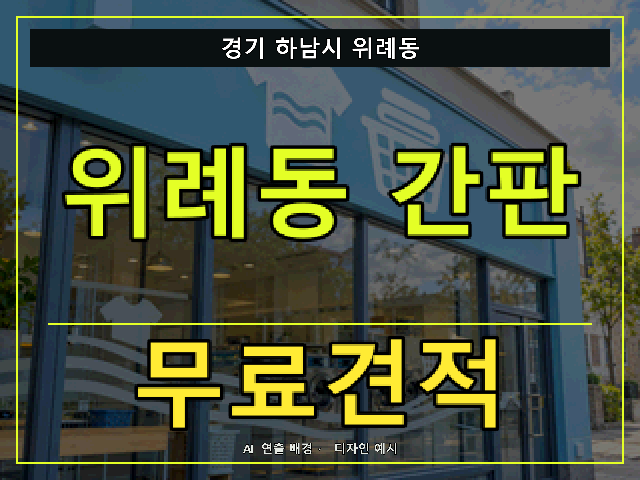 경기 하남시 위례동 간판 제작 무료견적 안내 썸네일 · AI 연출 배경