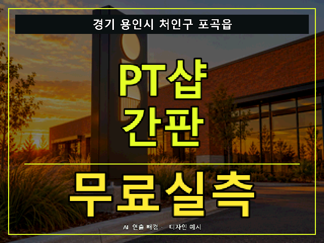 경기 용인시 처인구 포곡읍 PT샵 간판 무료실측 안내 썸네일 · AI 연출 배경