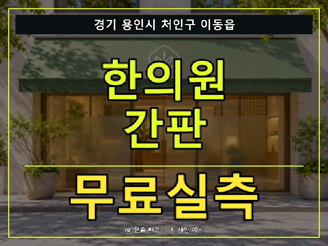 경기 용인시 처인구 이동읍 한의원 간판 무료실측 안내 썸네일 · AI 연출 배경