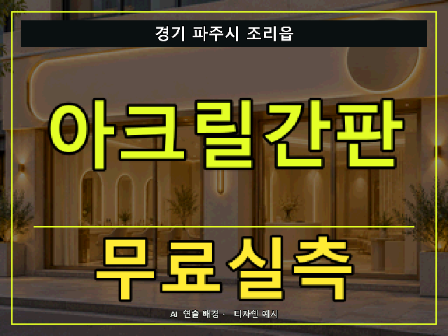 경기 파주시 조리읍 아크릴간판 무료실측 안내 썸네일 · AI 연출 배경