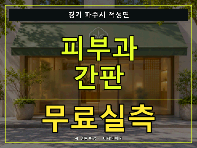 경기 파주시 적성면 피부과 간판 무료실측 안내 썸네일 · AI 연출 배경