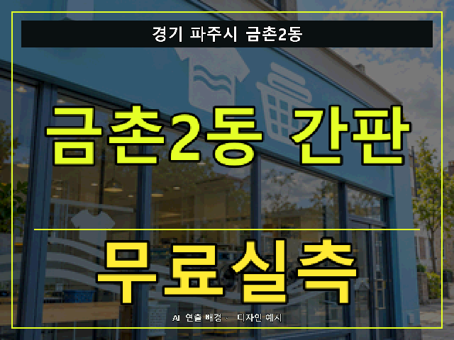 경기 파주시 금촌2동 간판 제작 무료실측 안내 썸네일 · AI 연출 배경