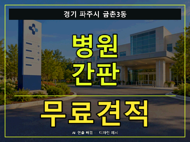 경기 파주시 금촌3동 병원 간판 무료견적 안내 썸네일 · AI 연출 배경