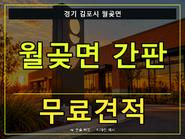경기 김포시 월곶면 간판 제작 무료견적 안내 썸네일 · AI 연출 배경