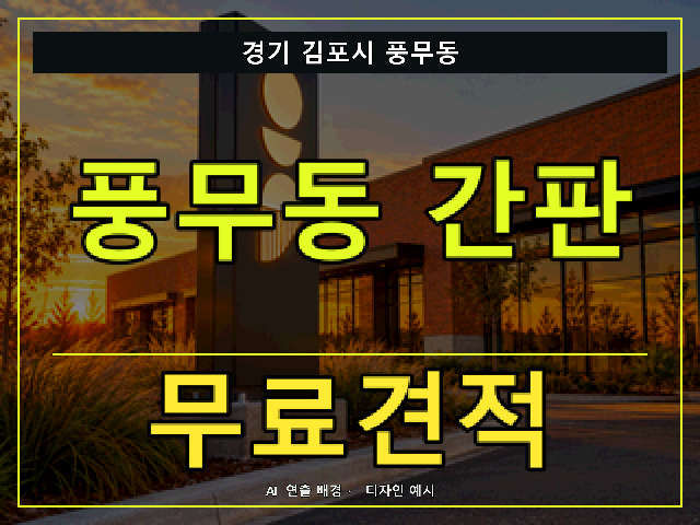 경기 김포시 풍무동 간판 제작 무료견적 안내 썸네일 · AI 연출 배경