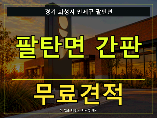 경기 화성시 만세구 팔탄면 간판 제작 무료견적 안내 썸네일 · AI 연출 배경