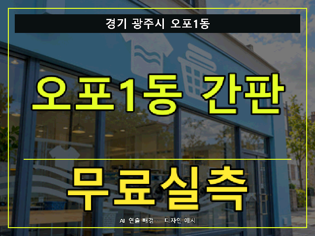 경기 광주시 오포1동 간판 제작 무료실측 안내 썸네일 · AI 연출 배경