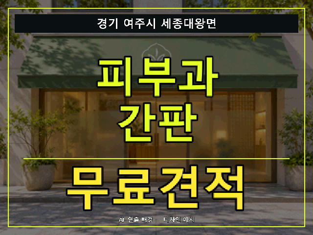 경기 여주시 세종대왕면 피부과 간판 무료견적 안내 썸네일 · AI 연출 배경