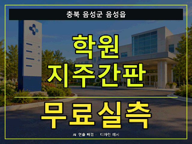 충북 음성군 음성읍 학원 지주간판 무료실측 안내 썸네일 · AI 연출 배경