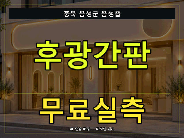 충북 음성군 음성읍 후광간판 무료실측 안내 썸네일 · AI 연출 배경