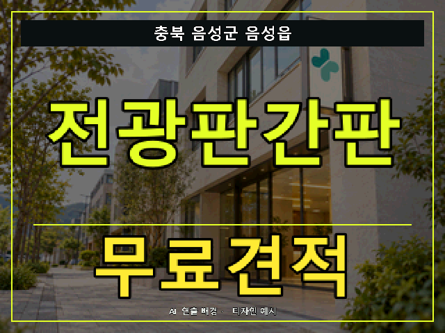 충북 음성군 음성읍 전광판간판 무료견적 안내 썸네일 · AI 연출 배경