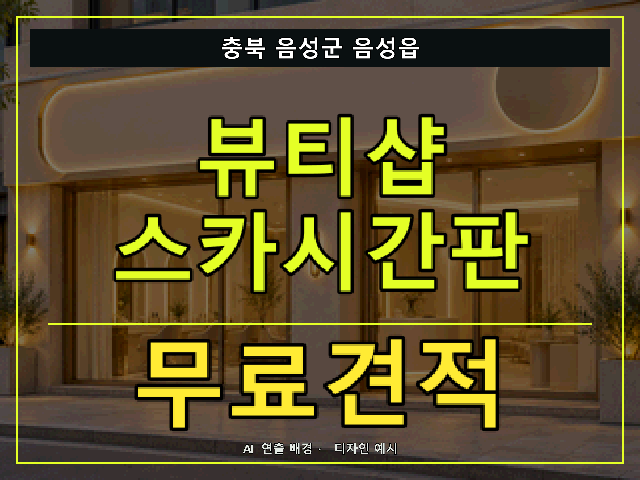 충북 음성군 음성읍 뷰티샵 스카시간판 무료견적 안내 썸네일 · AI 연출 배경