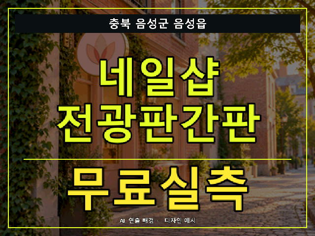 충북 음성군 음성읍 네일샵 전광판간판 무료실측 안내 썸네일 · AI 연출 배경